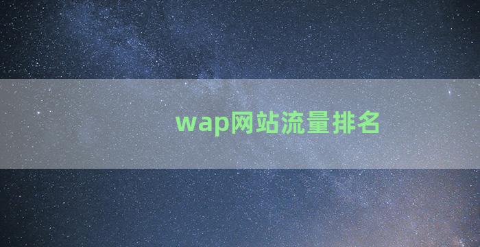 wap网站流量排名