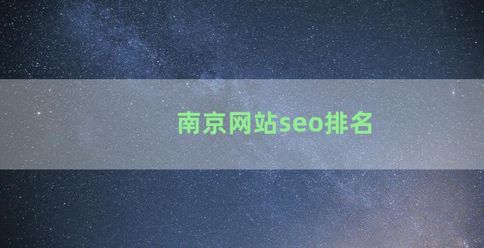 南京网站seo排名