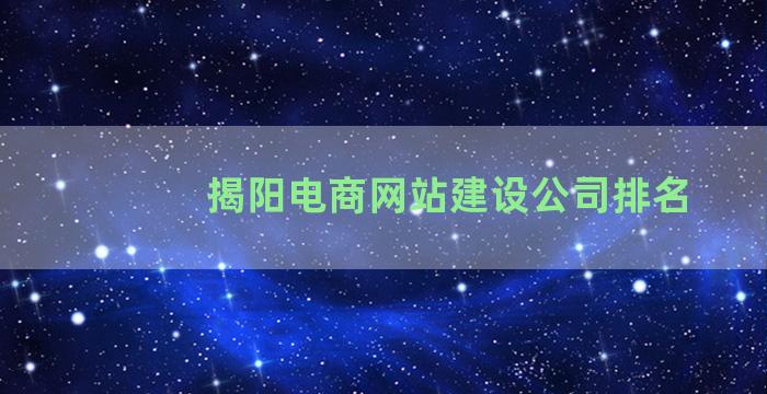 揭阳电商网站建设公司排名