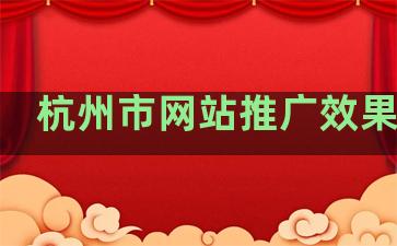 杭州市网站推广效果排名
