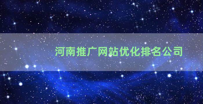河南推广网站优化排名公司